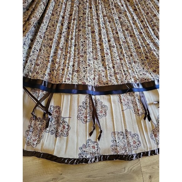 Vintage 70s Chessa Davis Skirt Set Prarie Brown Medium - Picture 11 of 12